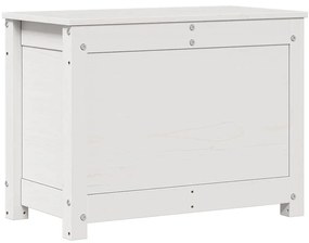 Caixa de arrumação 60x32x45,5 cm madeira de pinho maciça branco