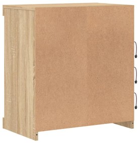 Aparador com luzes LED 60,5x37x67 cm carvalho sonoma
