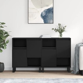 Aparador Portucale de 120cm - Preto - Design Moderno