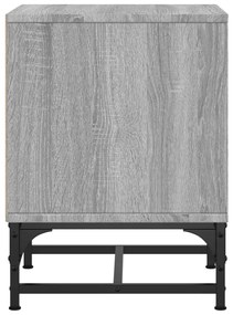 Mesa de cabeceira c/ porta de vidro 35x37x50 cm cinzento sonoma