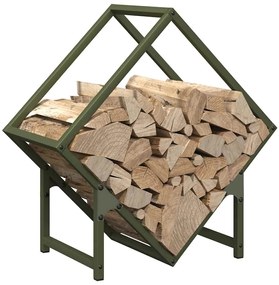 Suporte para lenha aço laminado a frio verde azeitona