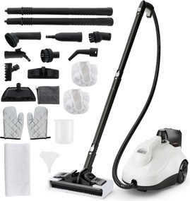 Limpador a vapor Vaporizador portátil 2000 W com tanque de 1,8 L Alta pressão de 5 bar Máquina de limpeza para casa Piso Tapete Branco
