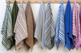 Jogo de toalhas de banho 3 peças 100% algodão 500gr./m2 -  Pure Stripes II Lasa Home: Castanho