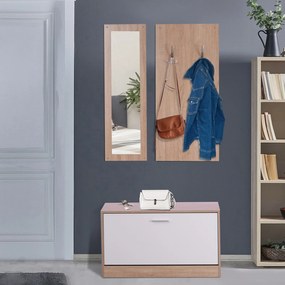 Conjunto de Sapateira, Cabide e Espelho Lennus - Design Moderno