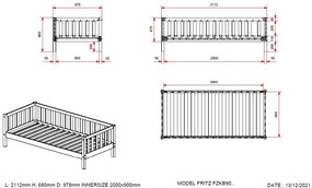 Cama infantil FRITZ (90x200) + Estrado Natural