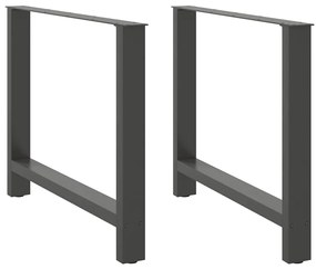 Pés para mesa de jantar antracite 2 peças 100x(72-73) cm aço