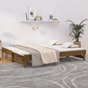 vidaXL Estrutura sofá-cama de puxar 2x(90x200) cm pinho castanho-mel
