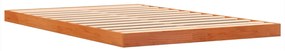 Estrutura de cama 140x200 cm madeira pinho maciça castanho cera