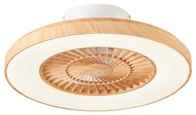 Ventoinha de Teto Efeito Madeira com Efeito Estrela 60cm Incl. LED Regulável com Controlo Remoto - Climo