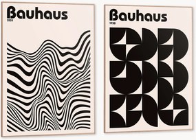 Impressões digitais emolduradas Bauhaus Shapes, conjunto de 2