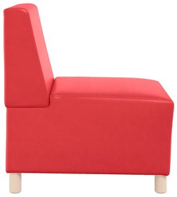 Poltrona 55 cm couro artificial vermelho