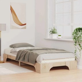 Estrutura de cama de chão Castanho 80 x 210 cm madeira