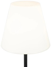 Candeeiro de pé inteligente preto com abajur branco 35 cm IP65 LED - Virginia Design