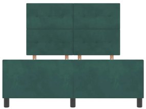 Cama vidaXL Verde Escuro 140x200 cm Veludo
