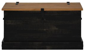 Caixa de arrumação HALDEN 91x48x47 cm pinho maciço preto