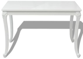 Mesa de jantar 116x66x76 cm branco brilhante