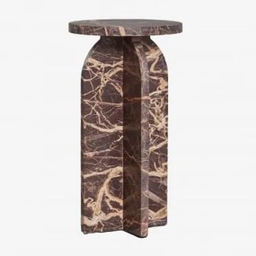 Pacote De 2 Mesas De Cabeceira Redondas Ø30 Cm Em Mármore Graham Mármore Vermelho Cherry Gold - Sklum