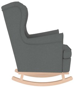 Cadeira de baloiço 74x90x102 cm tecido cinzento-escuro