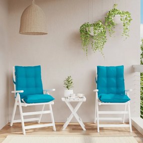 vidaXL Almofadões cadeira encosto baixo 2 pcs tecido oxford azul-claro