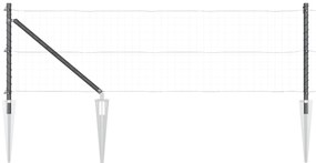 Postes de Cerca vidaXL com Ponta 26 pcs Ø32 mm 80 cm Aço Galvanizado