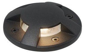 Foco de chão moderno preto GU10 50mm efeito de 4 luzes IP65/IP67 - Cellar Moderno