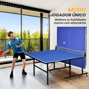 SPORTNOW Mesa de Ping Pong Dobrável com Rodas Mesa de Ping Pong Profis