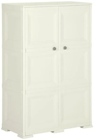 Armário de plástico 79x43x125 cm design de madeira cor baunilha