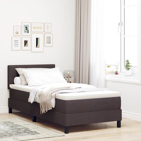 Cama Box com Colchão Castanho 90x190 cm Tecido