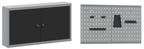 Conjunto de Armário e Painel de Ferramentas vidaXL 5 Peças Preto MDF e