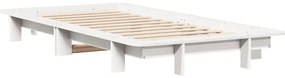 Cama sem colchão 90x190 cm madeira de pinho maciça branco