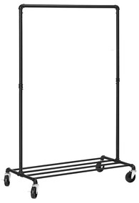 Guarda roupa resistente estilo industrial 100 x 163 x 49 cm preto