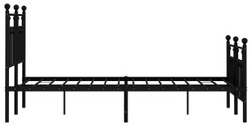 Estrutura de cama com cabeceira e pés 135x190 cm metal preto