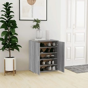 816009 vidaXL Sapateira 60x35x70 cm derivados de madeira sonoma cinza