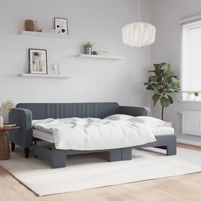 vidaXL Sofá-cama c/ gavetão e colchões 80x200cm veludo cinzento-escuro