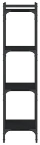 Estante c/ 4 prateleiras 40x30x120cm derivados de madeira preto