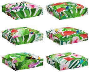 Almofadas de Palete para Assento 6 pcs Tropical Jungle 40x40x8 cm Teci