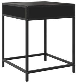 Mesa de cabeceira com luzes LED Infinity 40x40x51 cm preto
