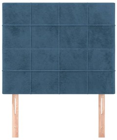 Cabeceira de cama 2 pcs veludo 80x5x78/88 cm azul-escuro