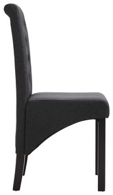 Cadeiras de jantar 2 pcs tecido cinzento-escuro