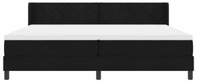 Cama Box com cabeceira Preto 200 x 200 cm Tecido e Espuma