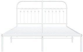 Estrutura de cama com cabeceira 140x200 cm metal branco