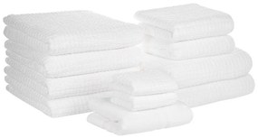 Conjunto de 11 toalhas brancas de algodão ATAI Beliani
