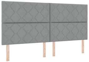 Cama Box com Colchão - Cinza Claro, 200x200 cm Tecido
