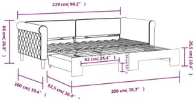 Sofá-cama com gavetão 90x200 cm veludo preto