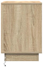 Cômodas de cabeceira com luzes LED 2 pcs Carvalho Sonoma 39x34,5x50 cm