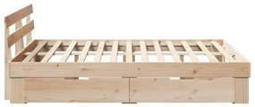Estrutura da Cama com gaveta com cabeceira com armazenamento Castanho