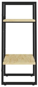 Estante com 2 prateleiras 40x30x70 cm pinho maciço castanho