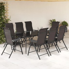 Cadeiras de jardim dobráveis 8 pcs vime PE cor preto café