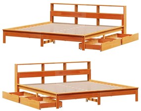 Cama com estante sem colchão 200x200 cm pinho maciço