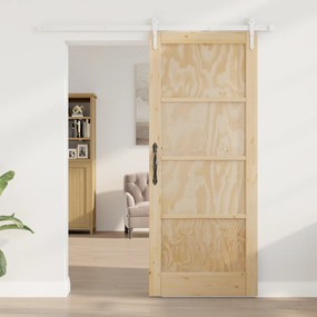 Porta Deslizante vidaXL com Conjunto de Hardware 83x202 cm Madeira Mac
